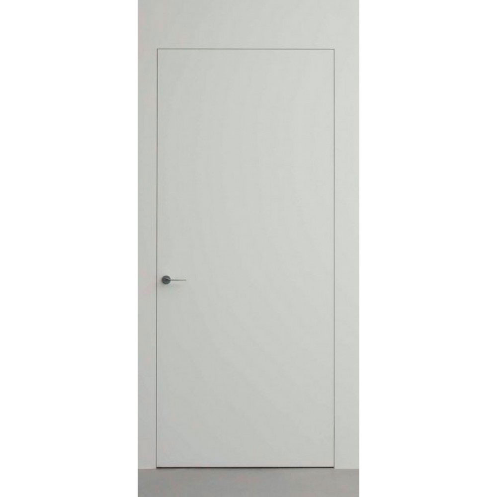 Двери белые ровные Противопожарная дверь на скрытом коробе А1 EI30 грунт с алюм. торцом  – под прокраску